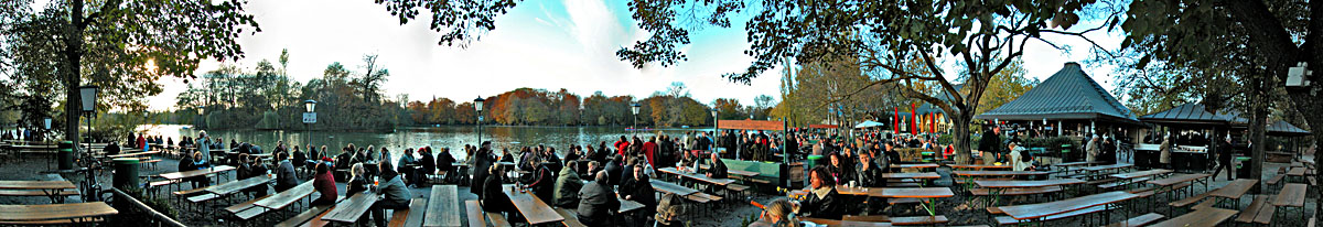 Kleinhesseloher See Biergarten - Klick f�r gr��eres Bild